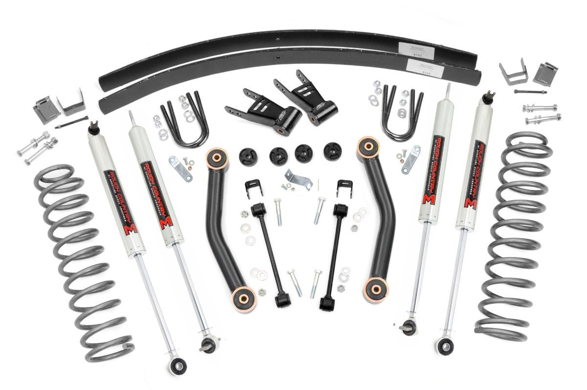 Jeep Cherokee Suspension Lift Kit - Rear - Rough Country - 4.5 Inch M1 with Rear AAL - '85-'01